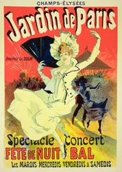 Reprodução de um cartaz publicitário do «Jardin de Paris» nos Campos Elísios, 1890